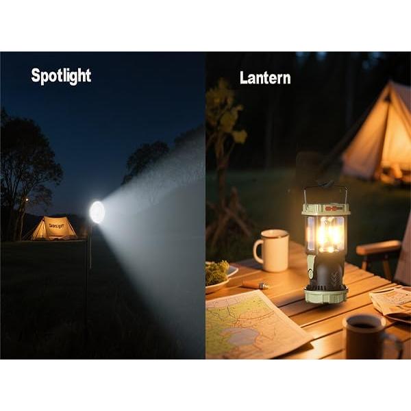 Lámpara de Camping Solar HOMY HM-CA, Carga Dual USB-C y Solar