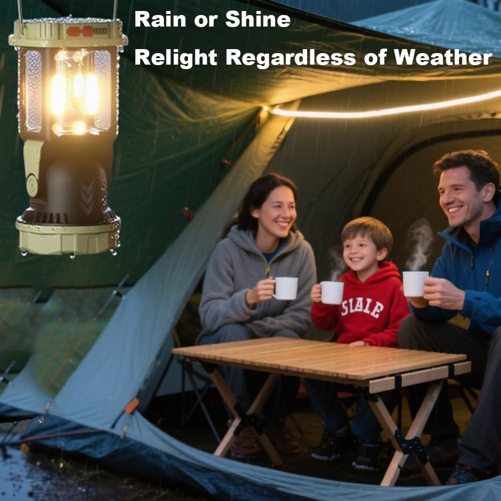 Lámpara de Camping Solar HOMY HM-CA, Carga Dual USB-C y Solar