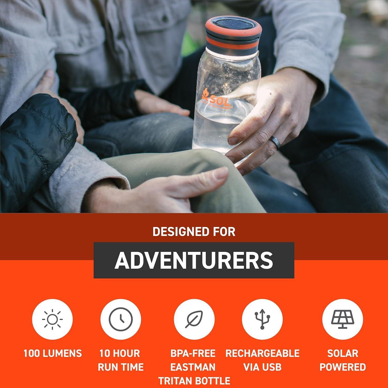 Botella de Agua y Lámpara Solar S.O.L. 700 mL Recargable