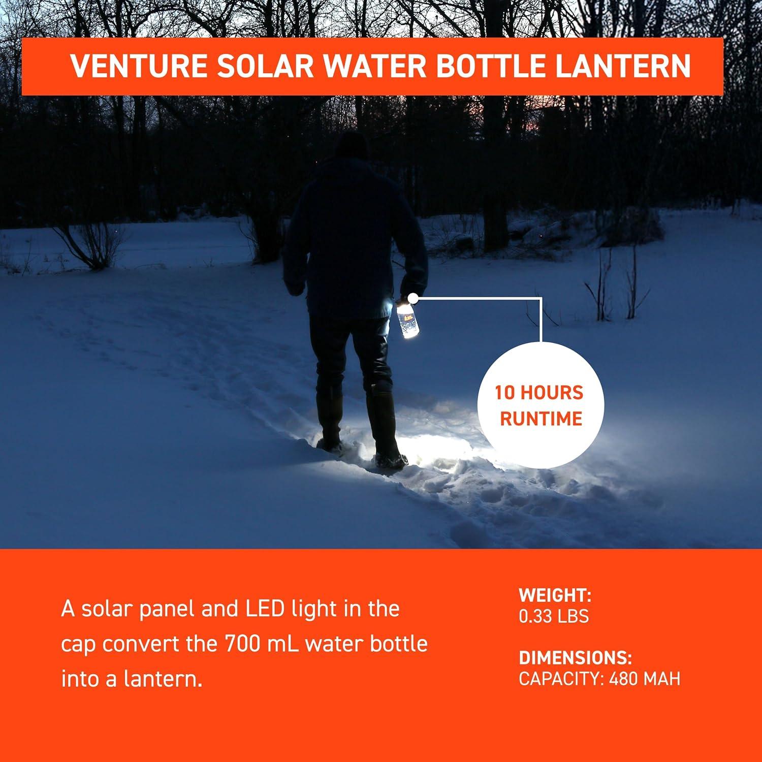 Botella de Agua y Lámpara Solar S.O.L. 700 mL Recargable