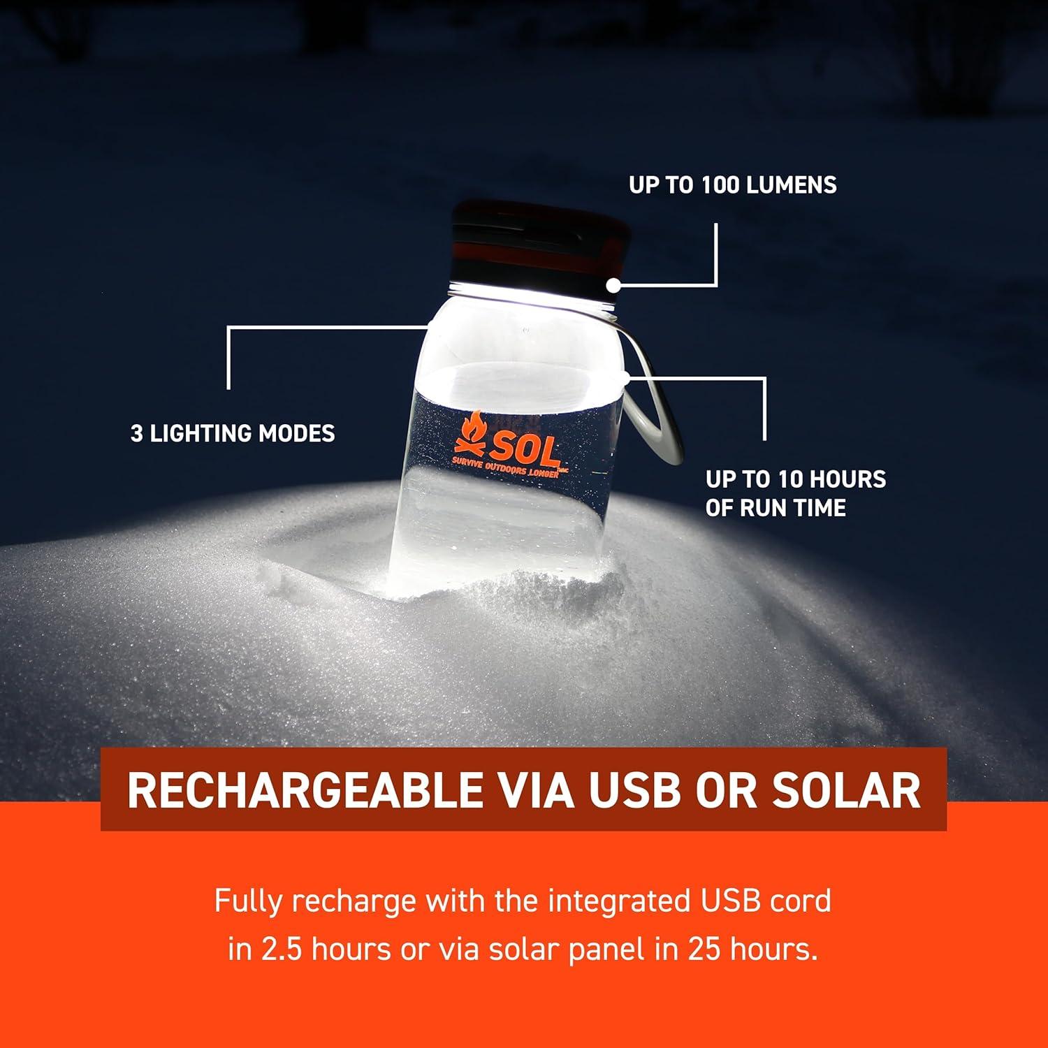 Botella de Agua y Lámpara Solar S.O.L. 700 mL Recargable