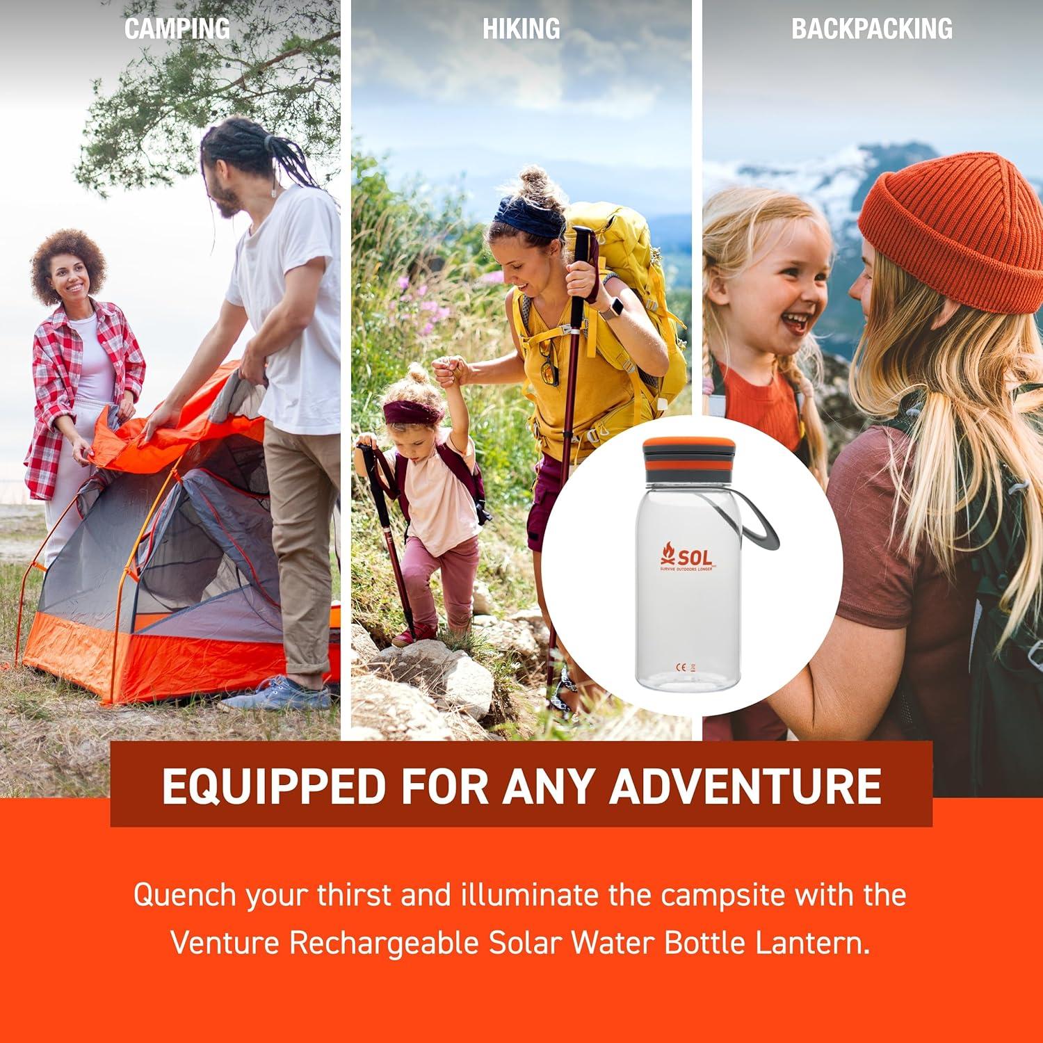 Botella de Agua y Lámpara Solar S.O.L. 700 mL Recargable