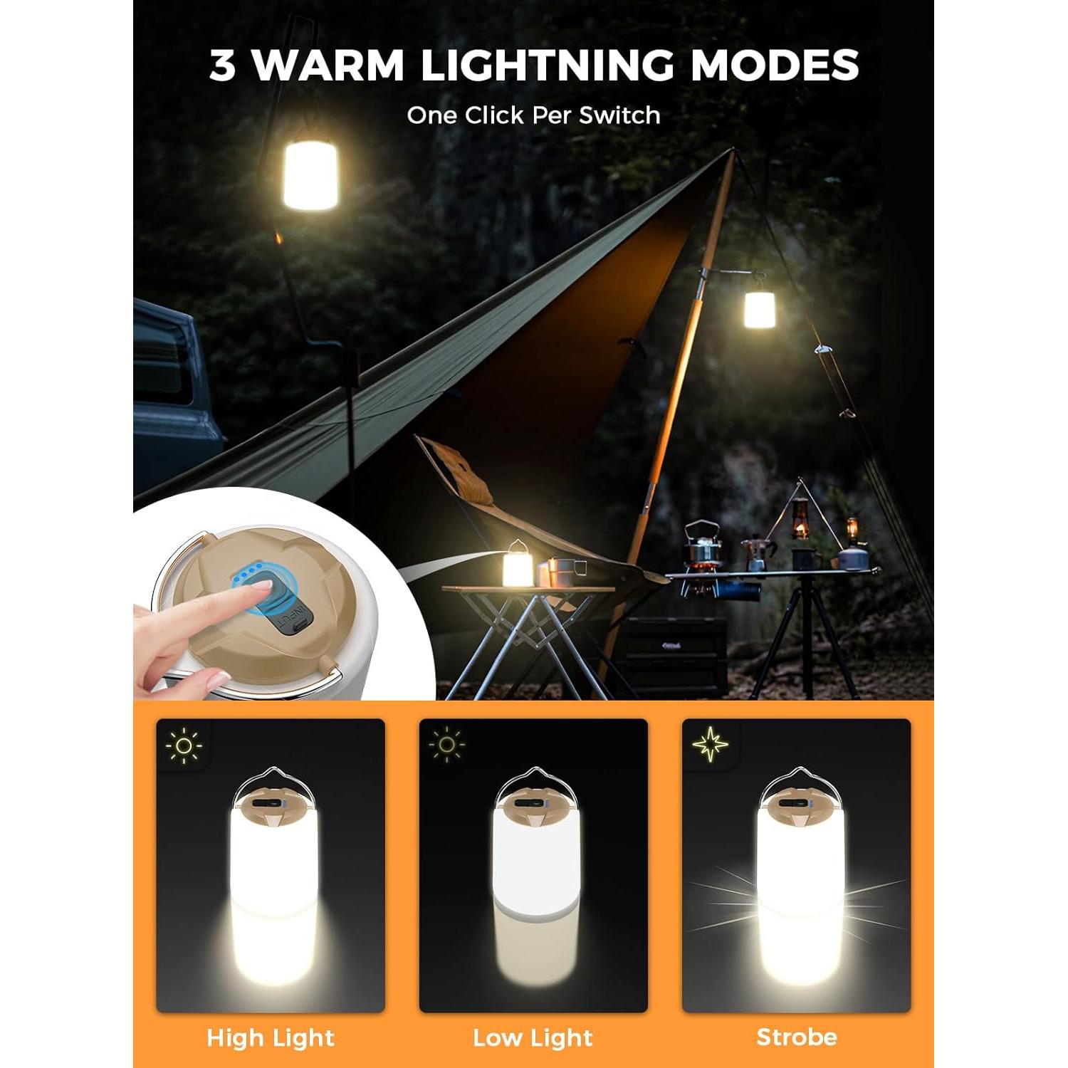 Linterna de Camping LED Smiling Shark Mini Recargable 10h