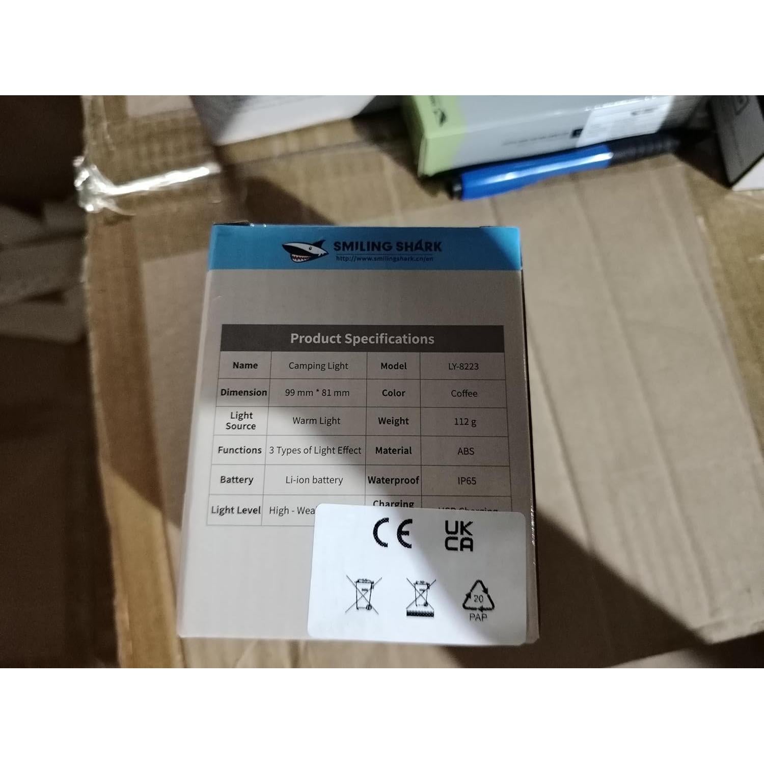 Linterna de Camping LED Smiling Shark Mini Recargable 10h