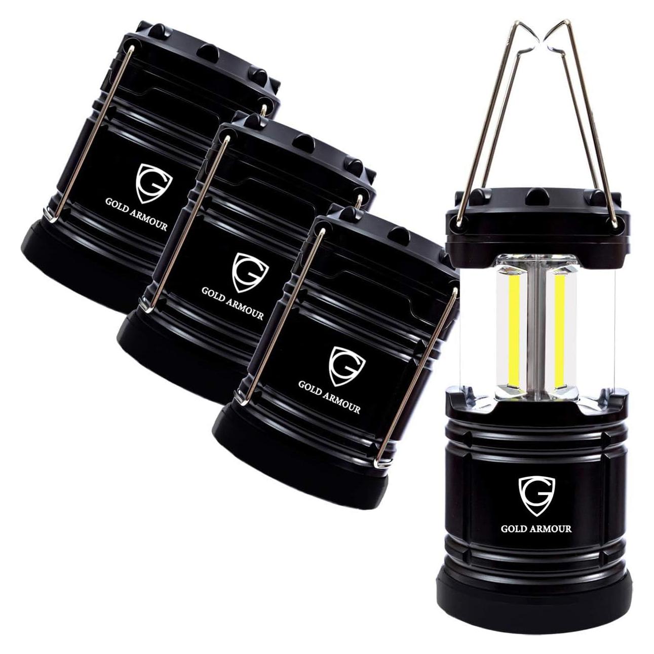 Linterna de Camping Gold Armour COB LED Portátil 4 Unidades