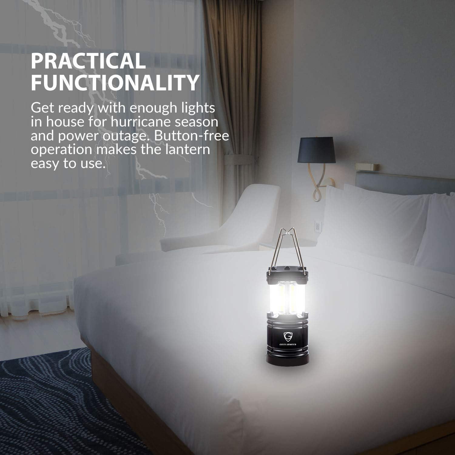 Linterna de Camping Gold Armour COB LED Portátil 4 Unidades