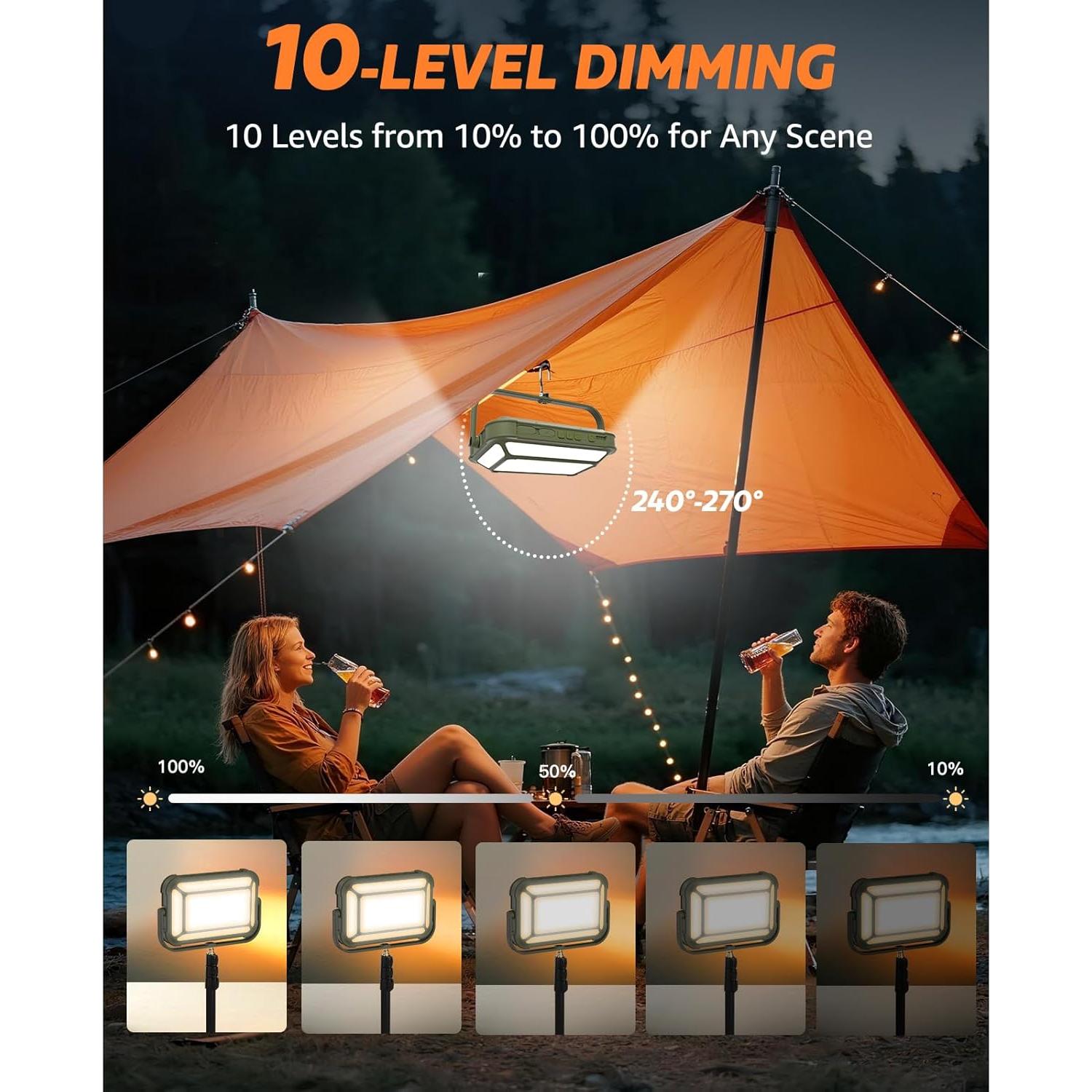 Linterna de Camping LED Arsoer BO-03, IP67, 10000mAh, 150h