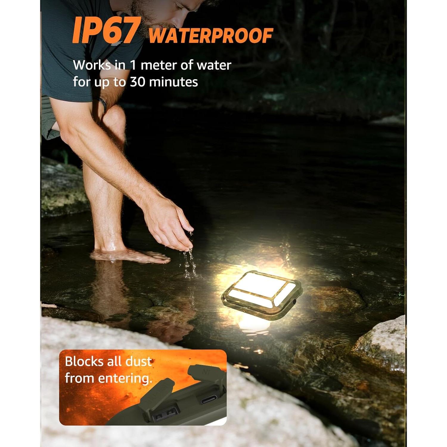 Linterna de Camping LED Arsoer BO-03, IP67, 10000mAh, 150h