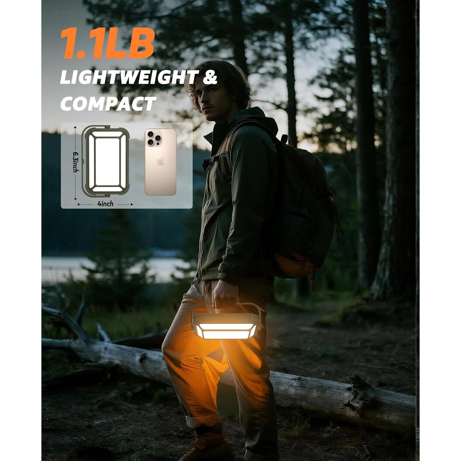 Linterna de Camping LED Arsoer BO-03, IP67, 10000mAh, 150h