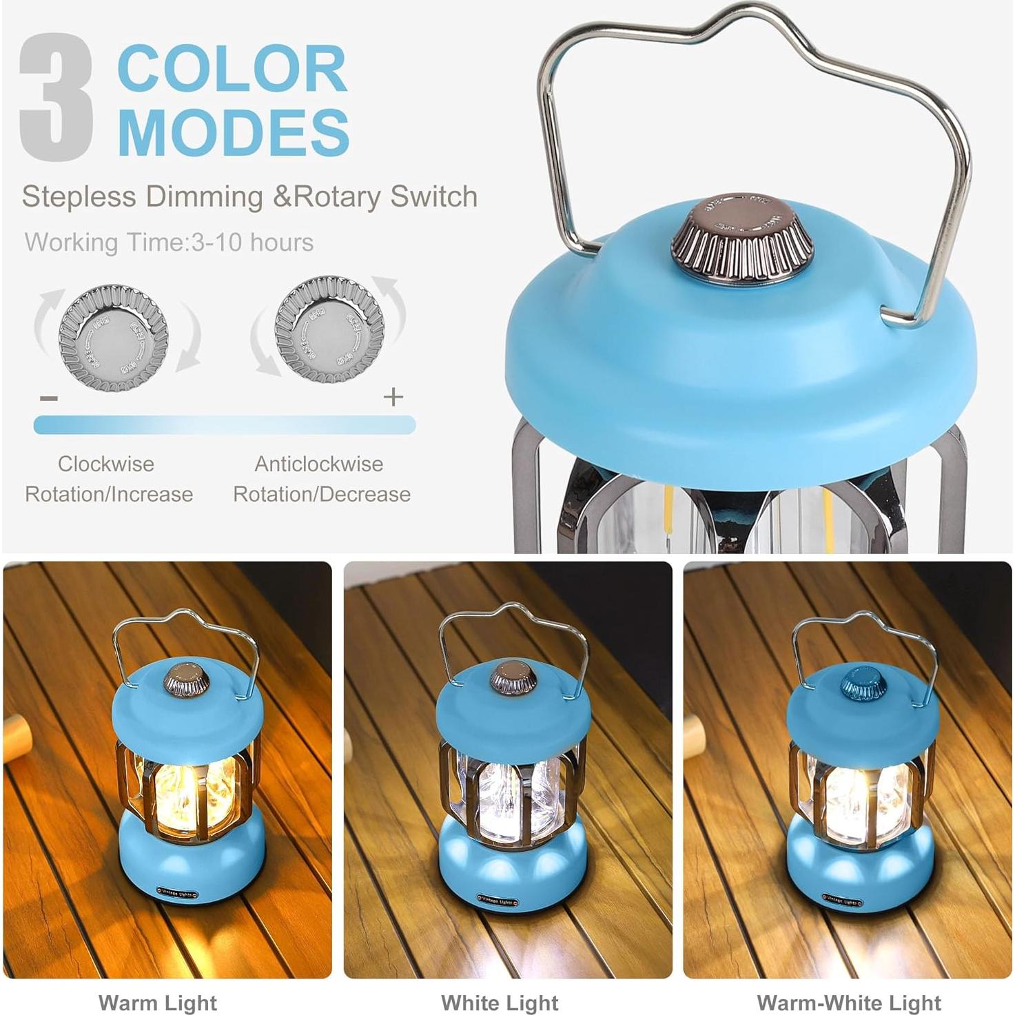 Linterna de Camping LED Recargable SEAMAGIC Vintage 2000mAh