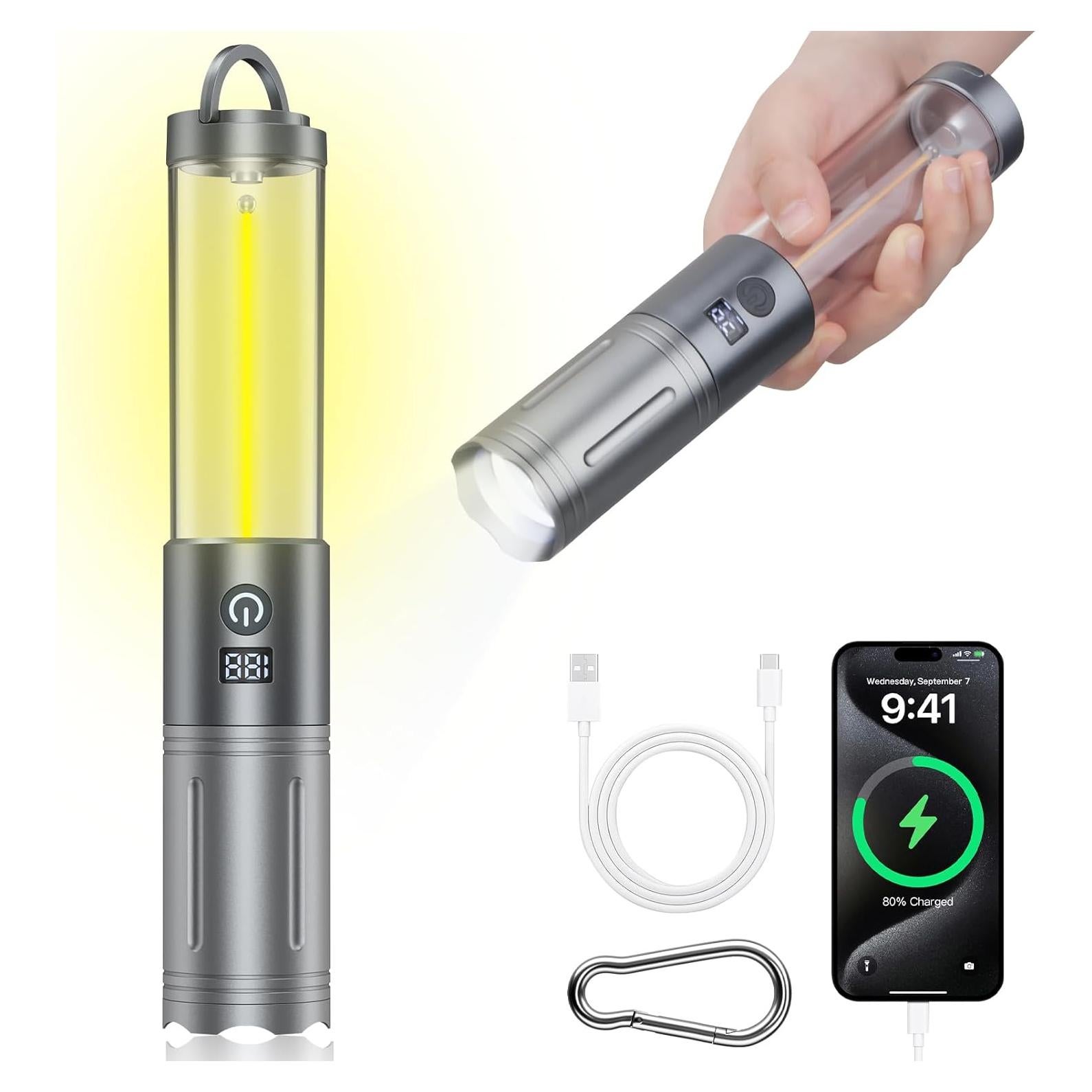 Linterna de Camping LED 2 en 1 KXK-606 Recargable 2500mAh