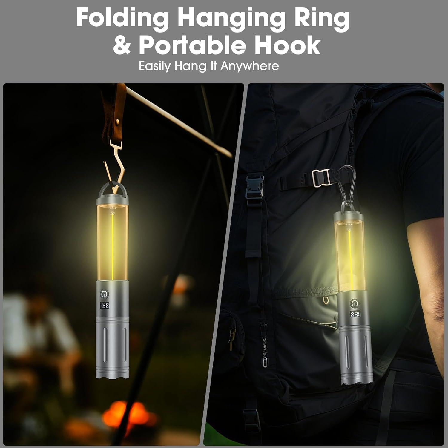 Linterna de Camping LED 2 en 1 KXK-606 Recargable 2500mAh