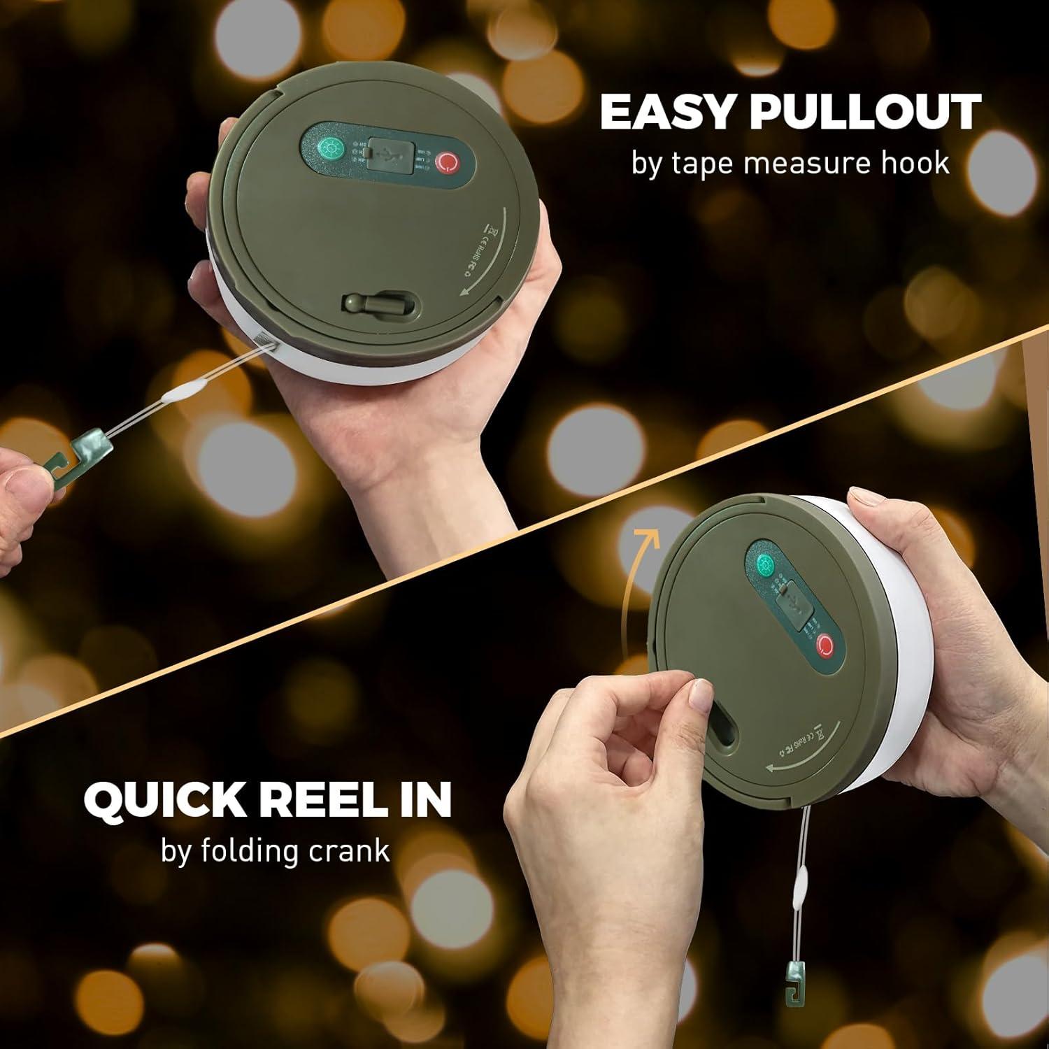 Luz de Camping LED Kuxihug 10M Recargable Impermeable 8 Modos