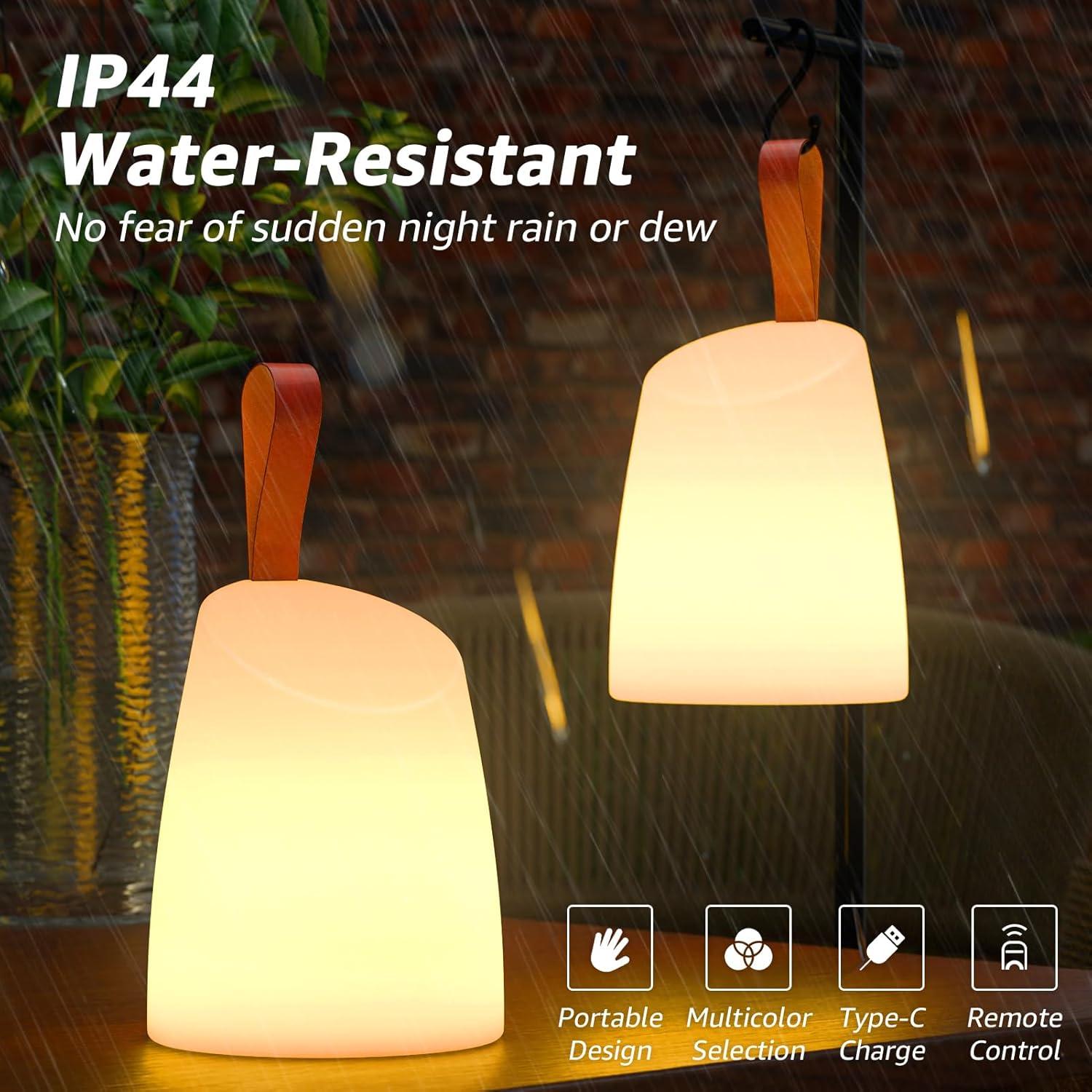 Lámpara de Mesa Portátil LED uuffoo 2 Pack IP44 Recargable