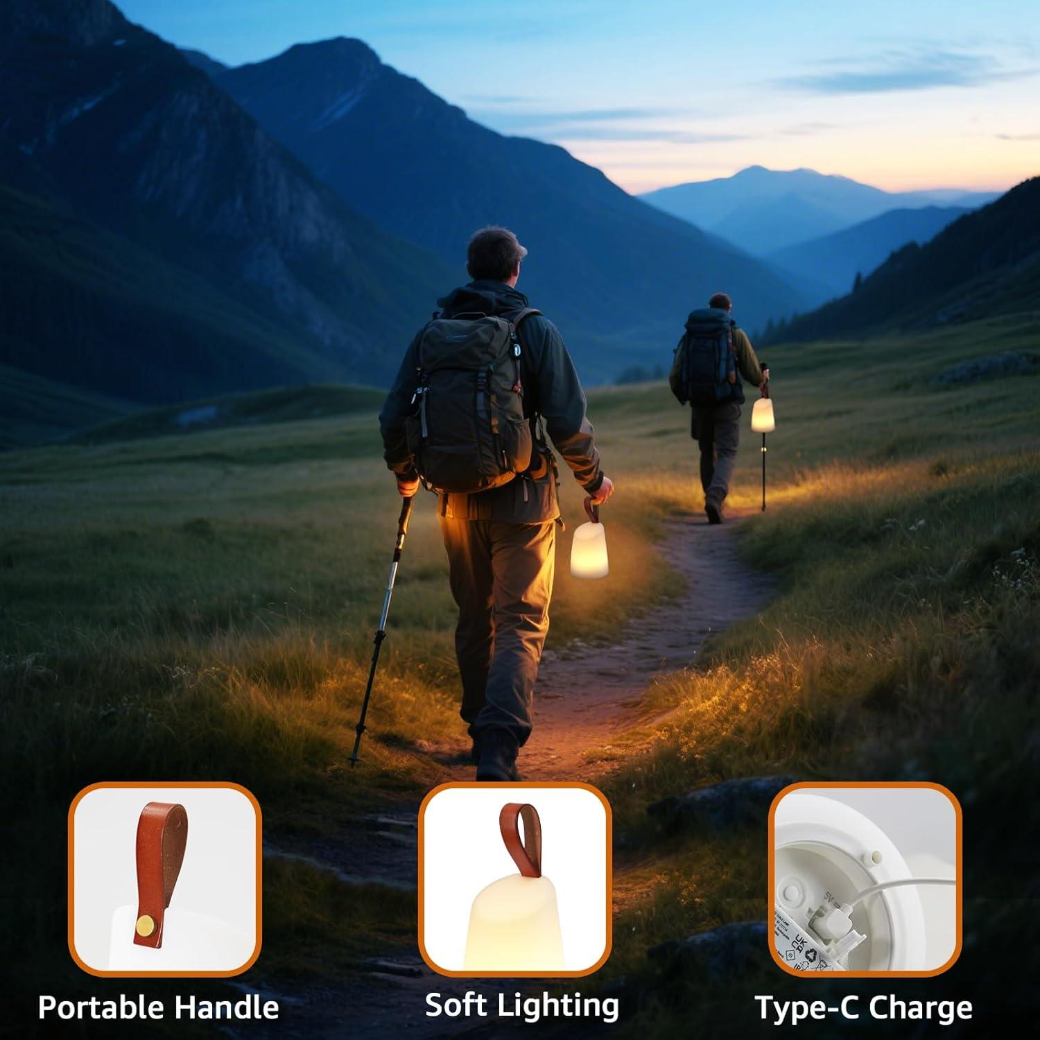 Lámpara de Mesa Portátil LED uuffoo 2 Pack IP44 Recargable