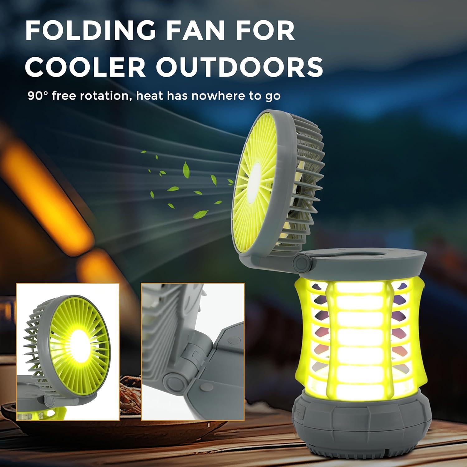 Lámpara de Camping Portátil GREEN MORE con Ventilador 6 Modos