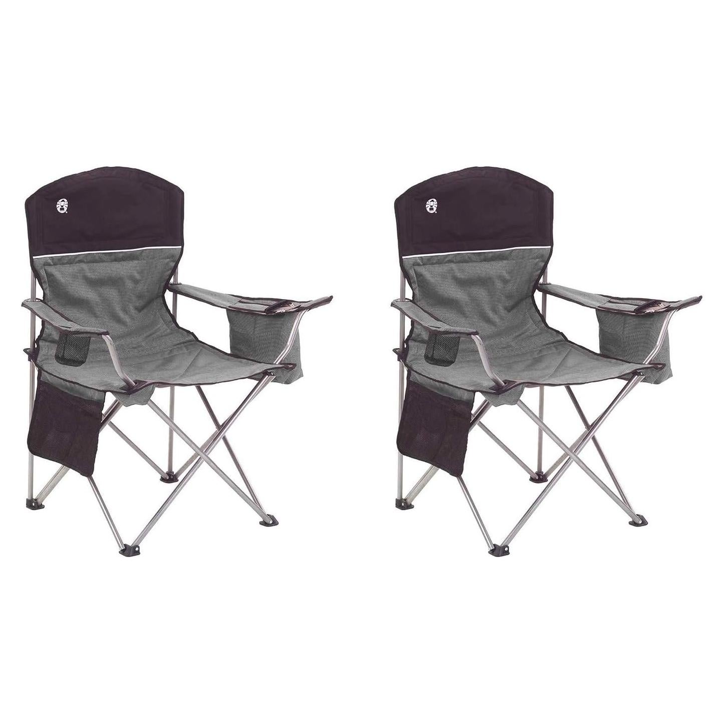 Sillas de Camping Coleman Grandes Negras con Enfriador - Paquete de 2