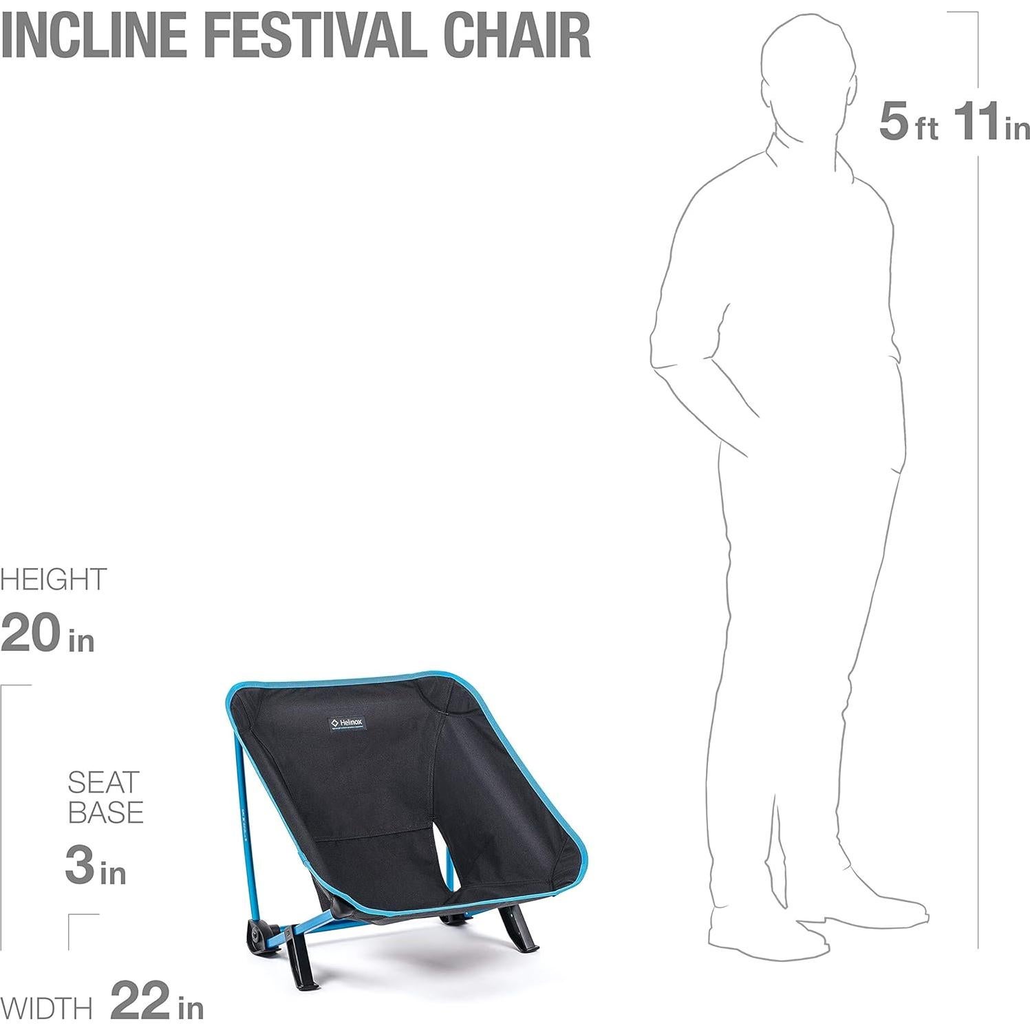 Silla de Festival Helinox Incline Plegable Ajustable Negra