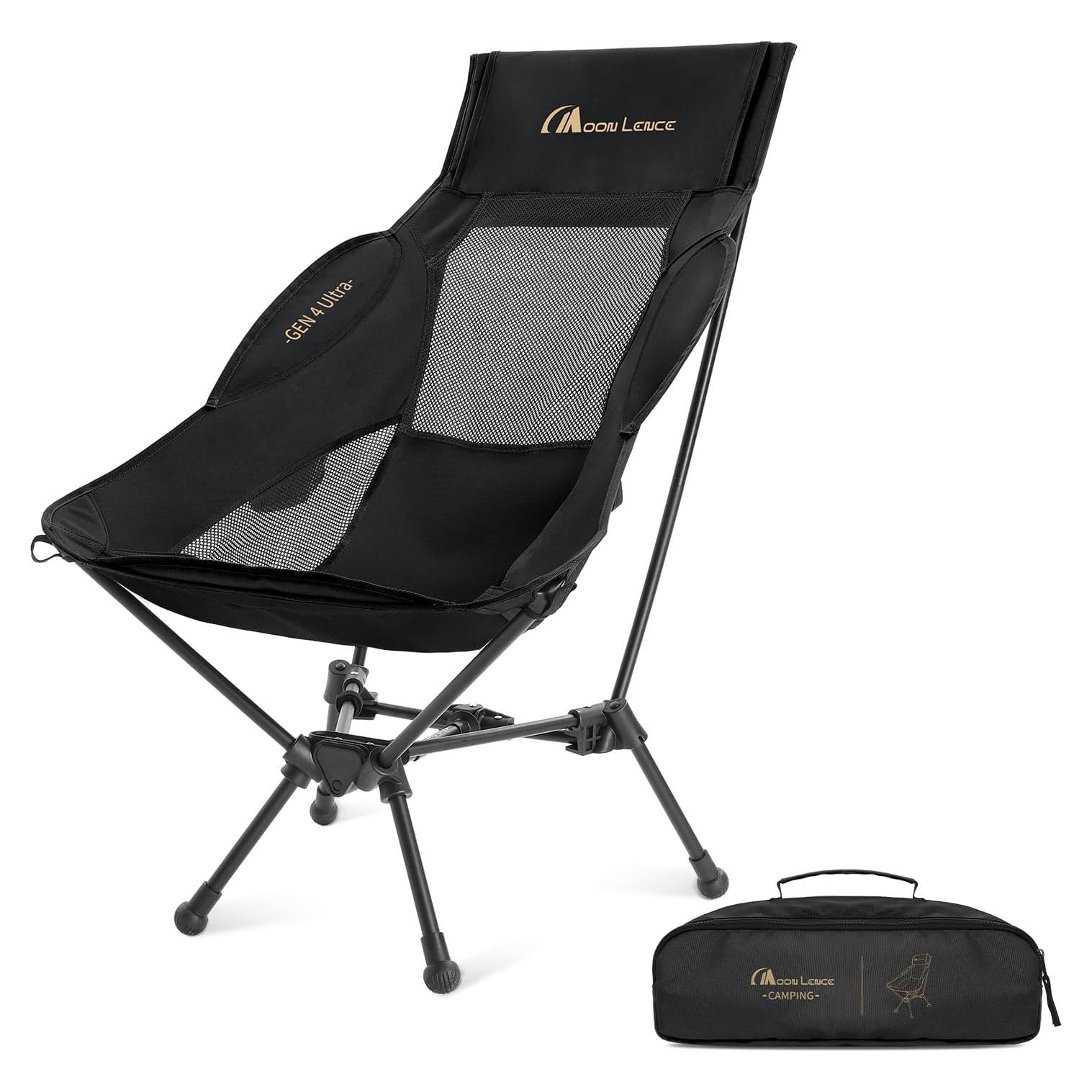 Silla de Camping Plegable MOON LENCE CH33 Respaldo Alto 150kg