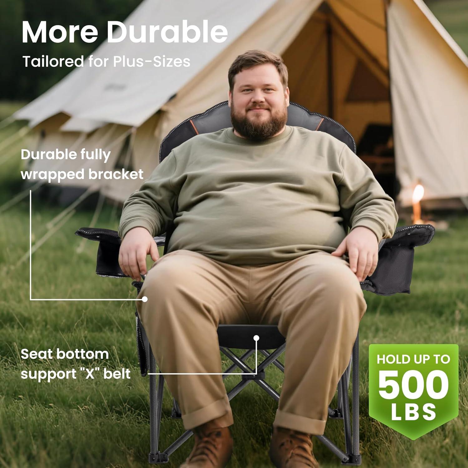 Silla de Camping Plegable Foristrail 500LB con Enfriador