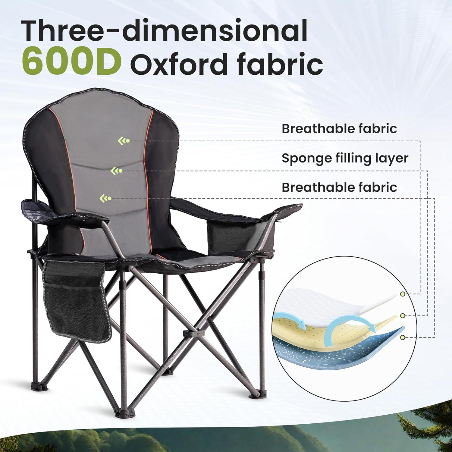 Silla de Camping Plegable Foristrail 500LB con Enfriador