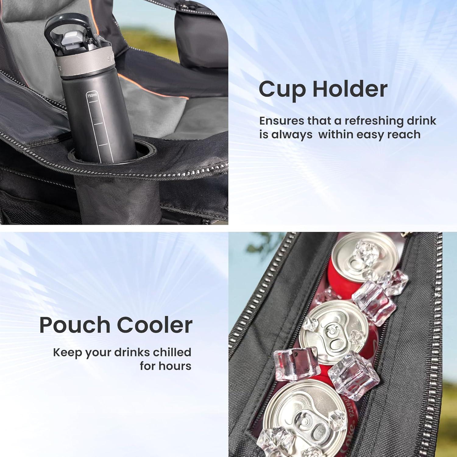 Silla de Camping Plegable Foristrail 500LB con Enfriador