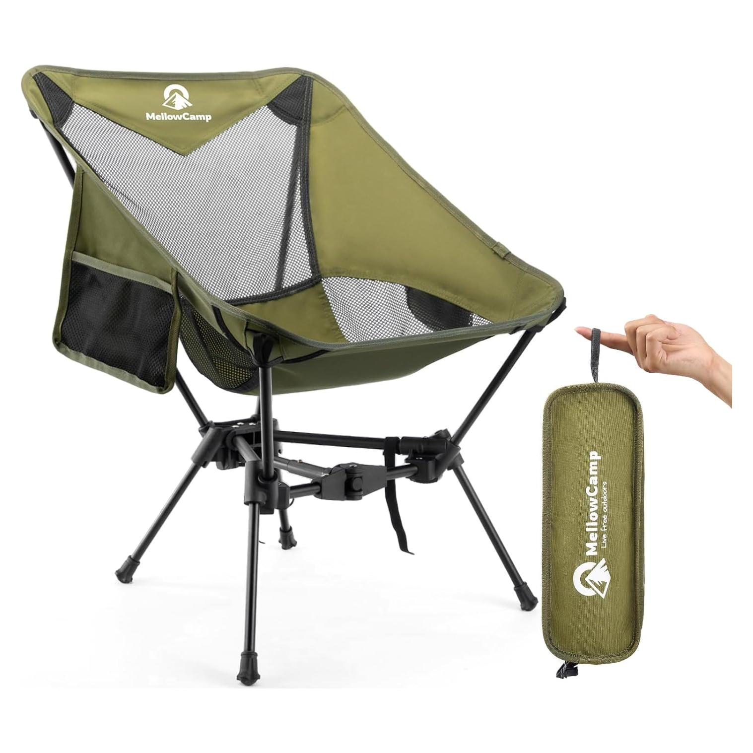 Silla de Camping Plegable MellowCamp Montañascape Verde Bosque