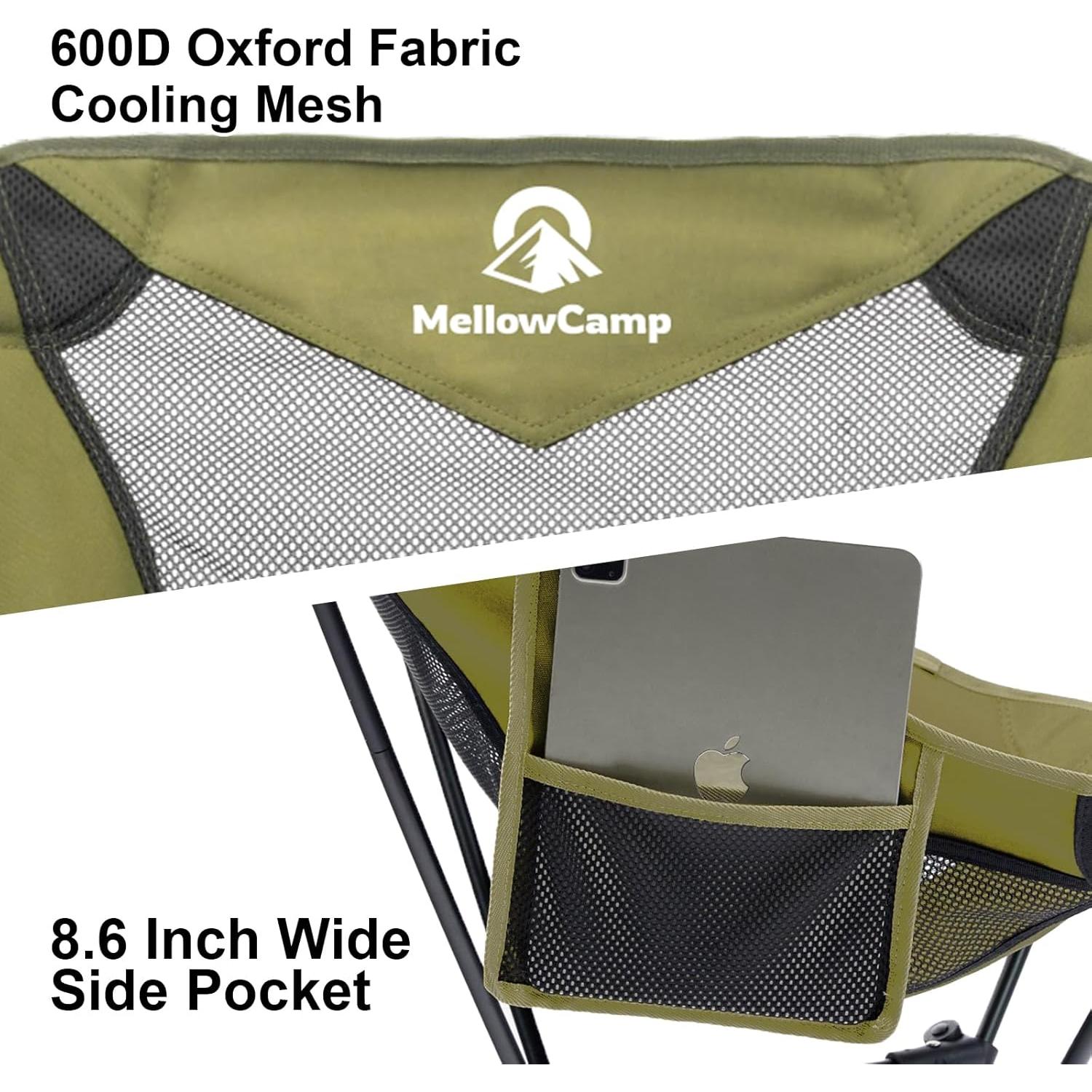 Silla de Camping Plegable MellowCamp Montañascape Verde Bosque