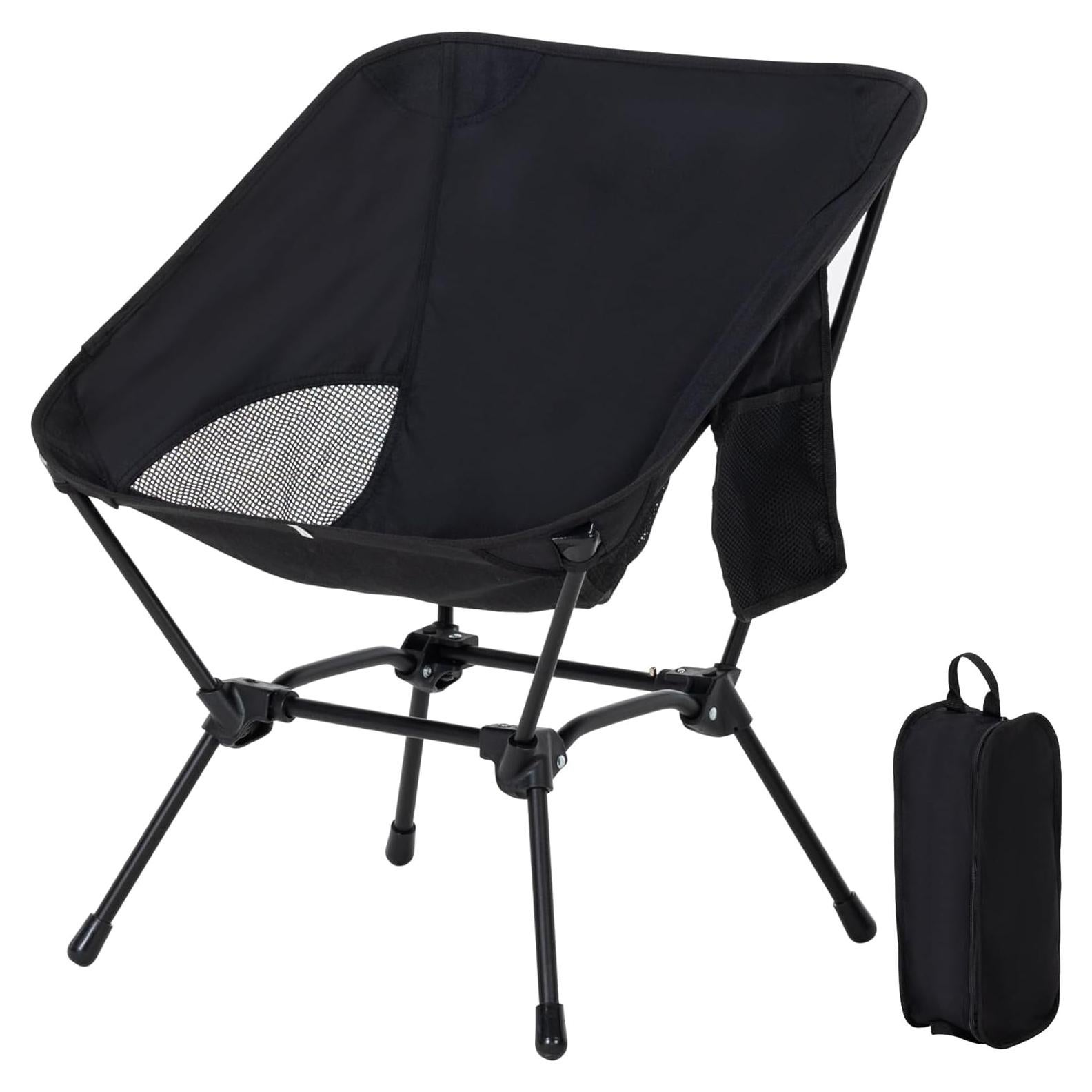 Silla de Camping Plegable TlaroRiz 600D Oxford Negra 120kg