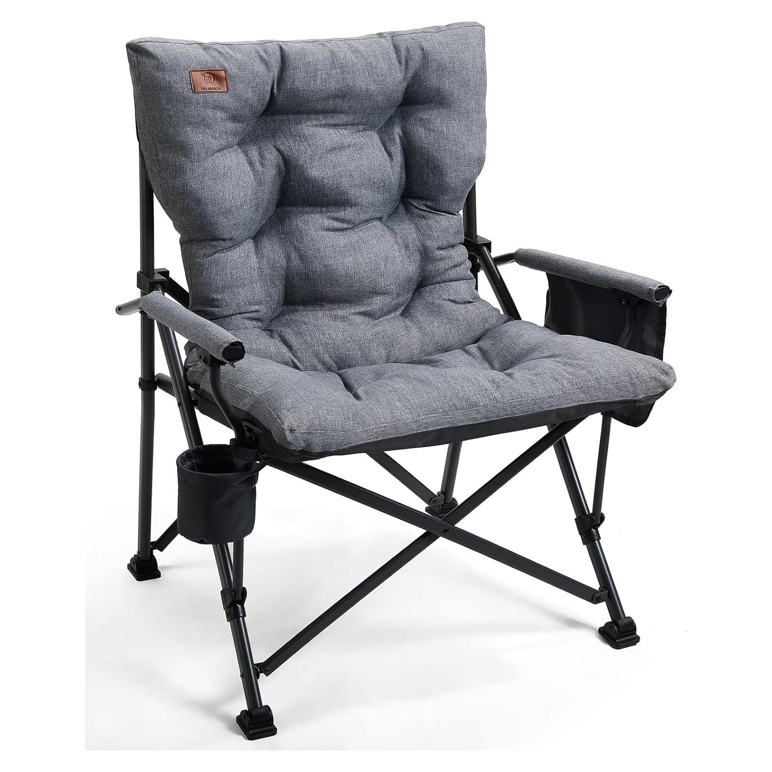 Silla de Camping Plegable EVER ADVANCED XL Gris Acolchado