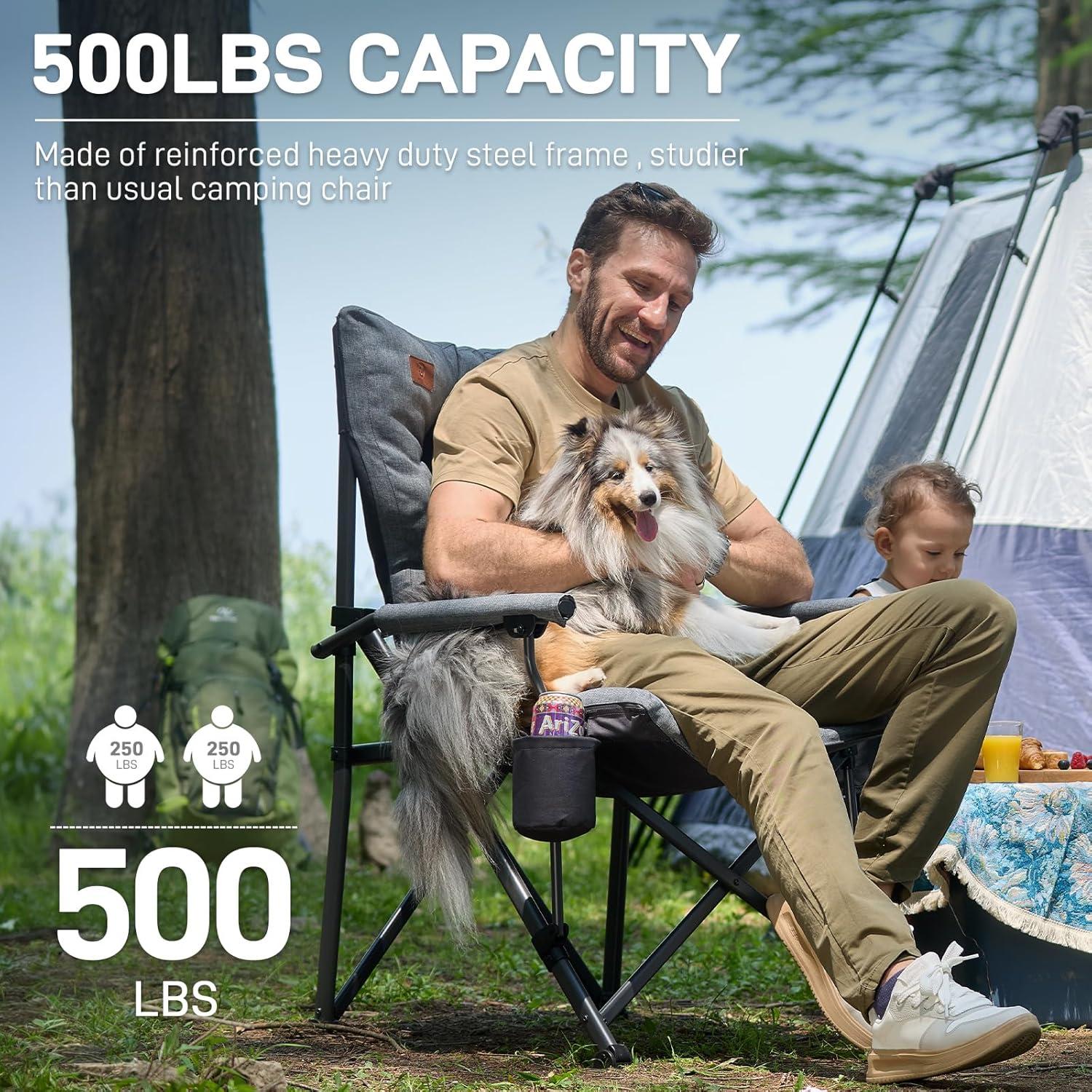 Silla de Camping Plegable EVER ADVANCED XL Gris Acolchado