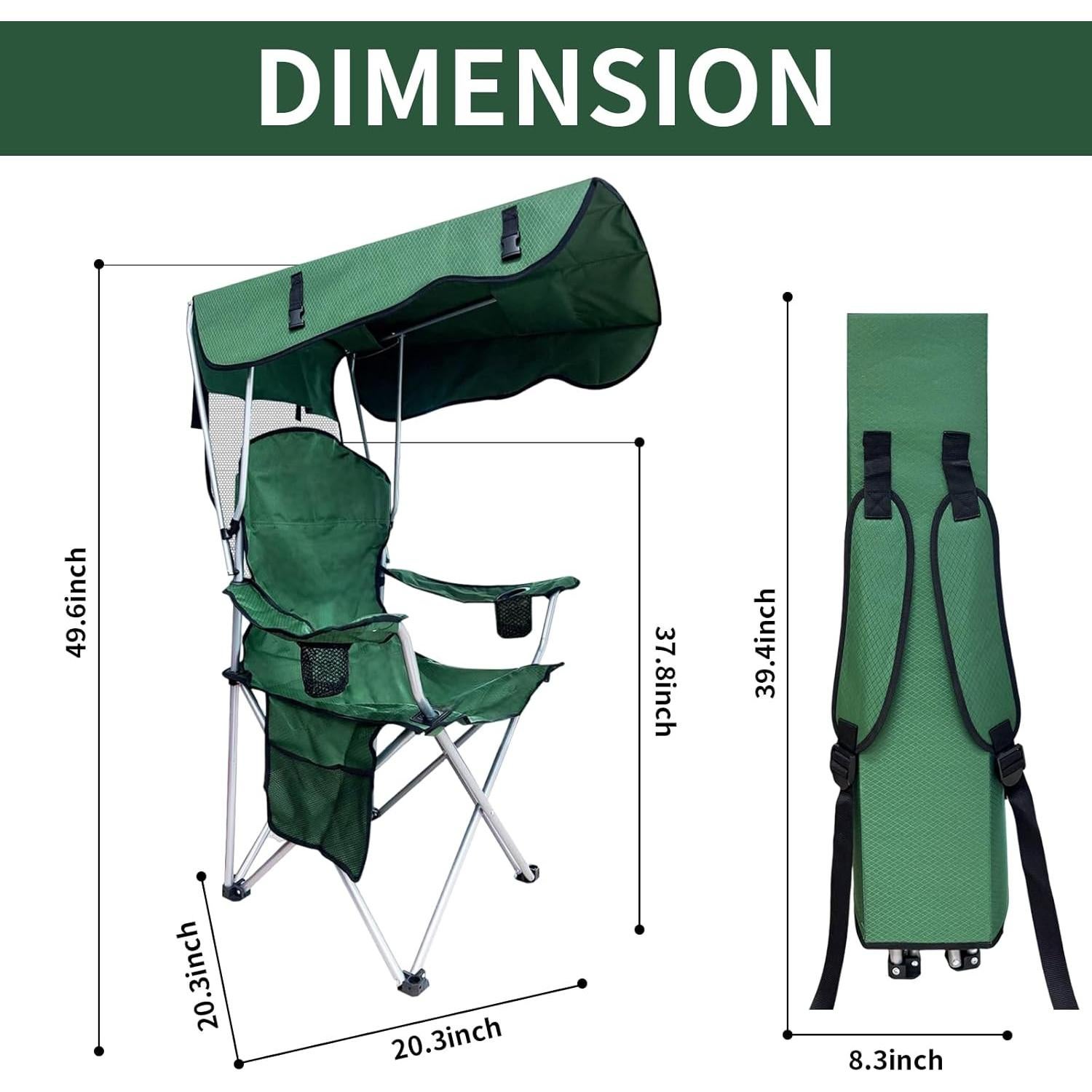 Silla de Camping Plegable HEPINGONHE Verde 150 kg Resistente