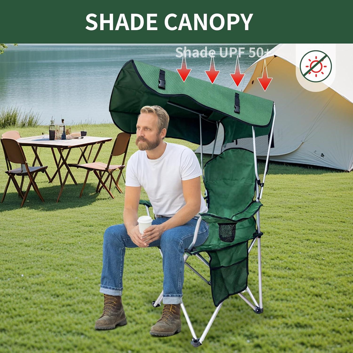 Silla de Camping Plegable HEPINGONHE Verde 150 kg Resistente
