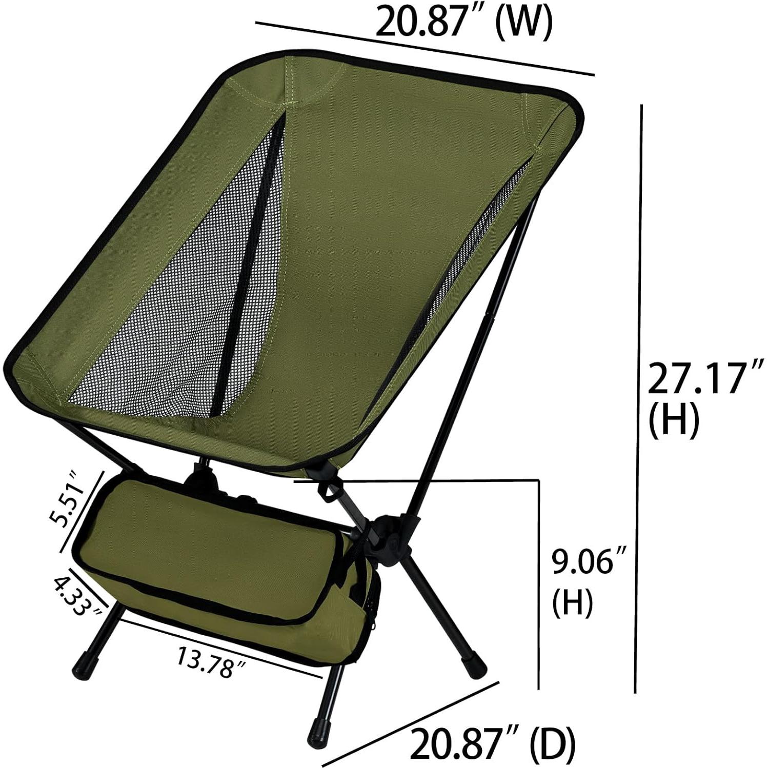 Silla de Camping Plegable Nourir - Ligera 1.5kg, 120kg, Tela 600D