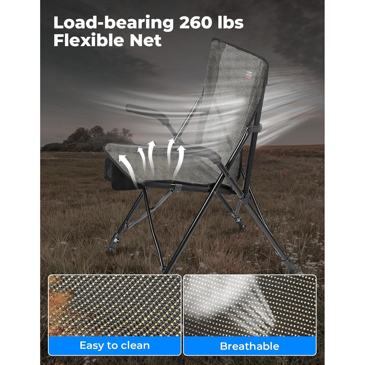 Silla de Camping Plegable KEMIMOTO Ligera 100kg Ajustable