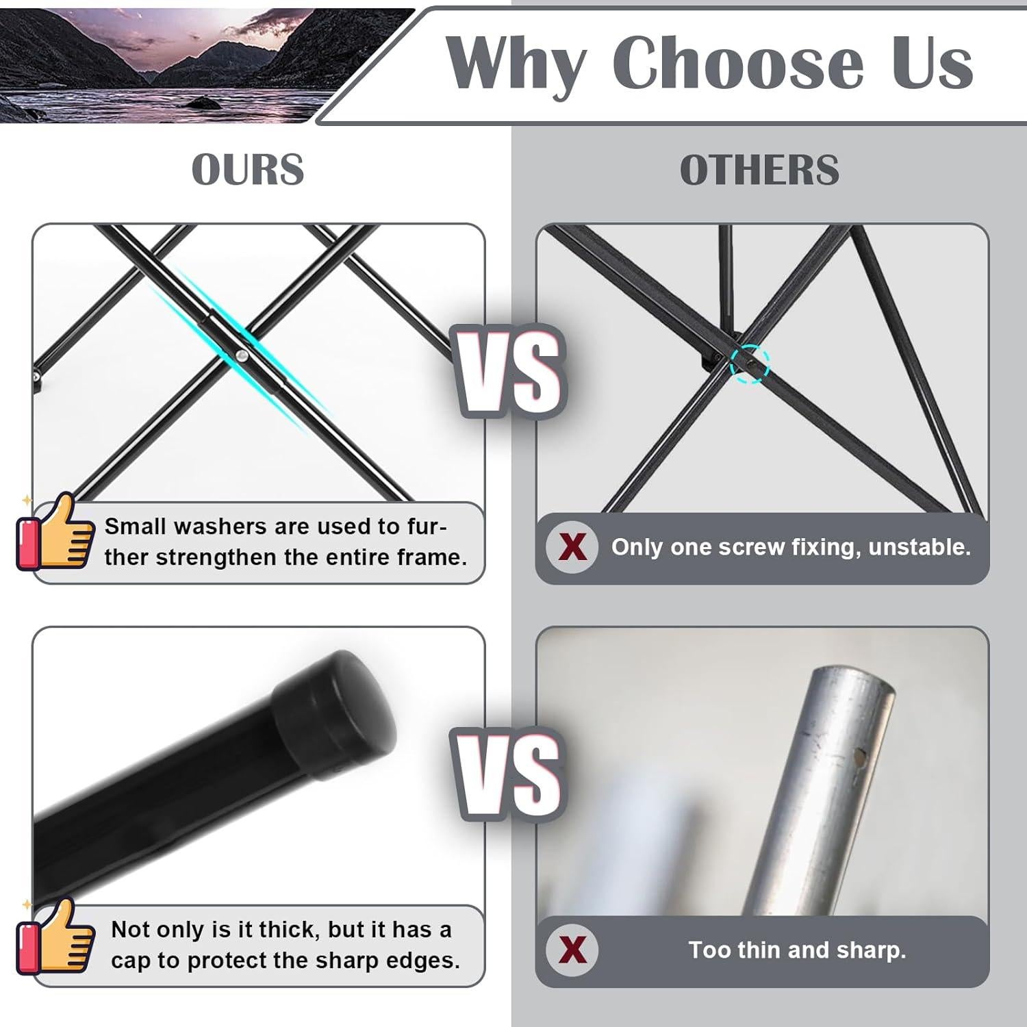 Silla de Camping Plegable Leonyo Gris Alta Resistencia 300 lbs