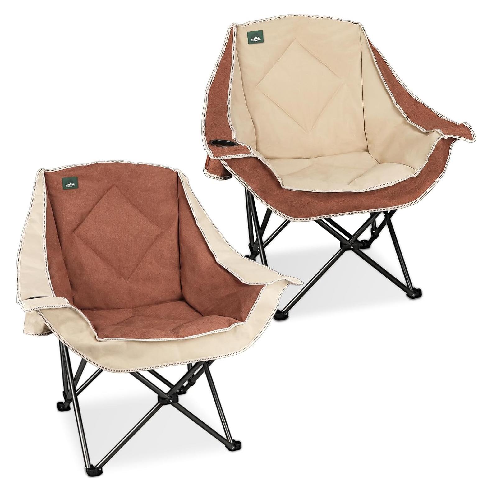 Silla de Camping Plegable Northroad 2 Pack 136 kg Moca y Crema