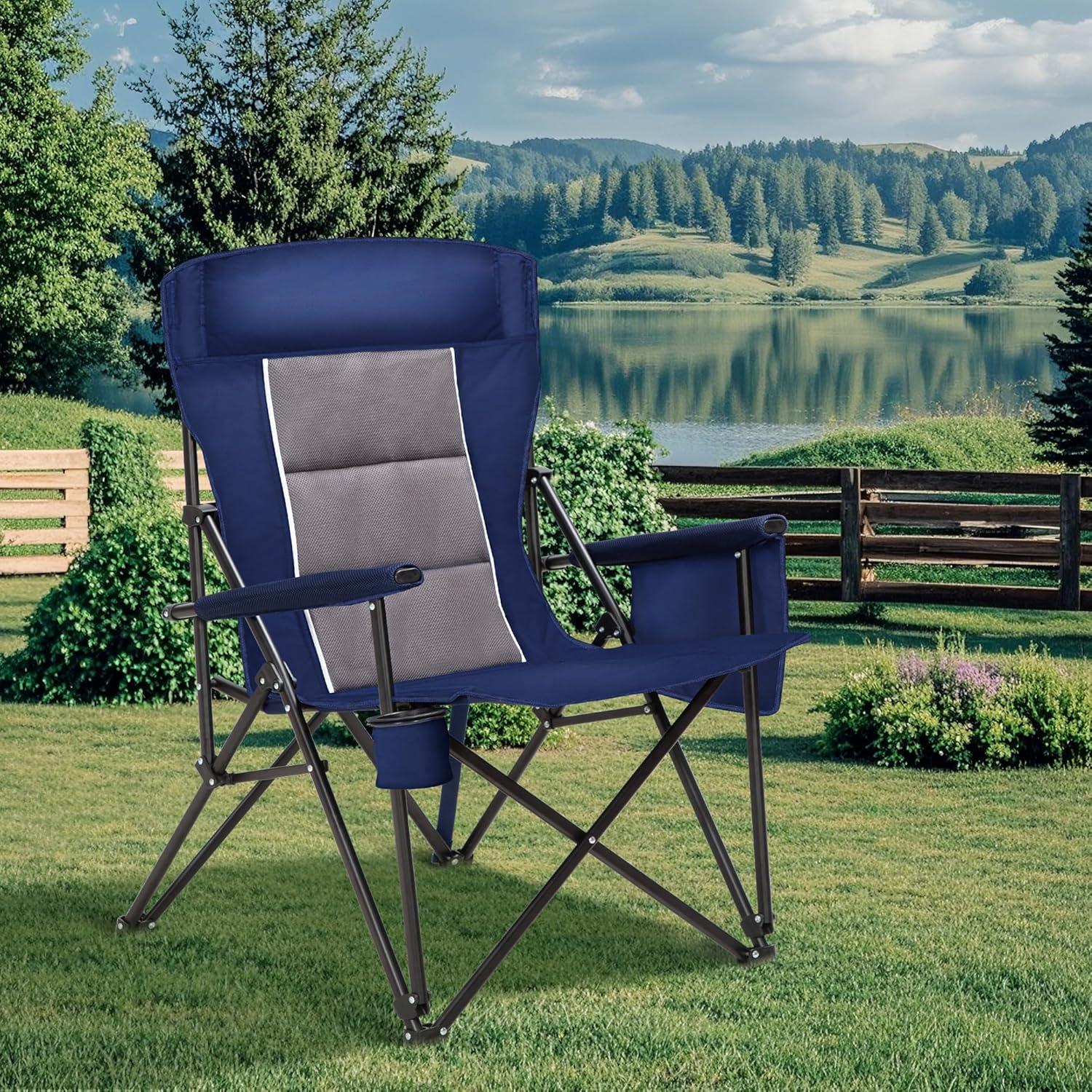 Silla de Camping Plegable High Point Sports Azul 500lbs