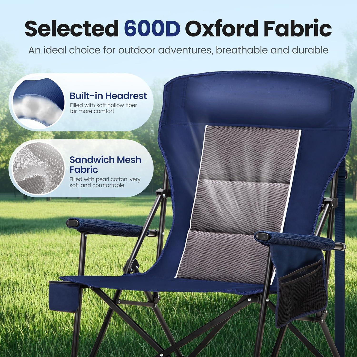 Silla de Camping Plegable High Point Sports Azul 500lbs