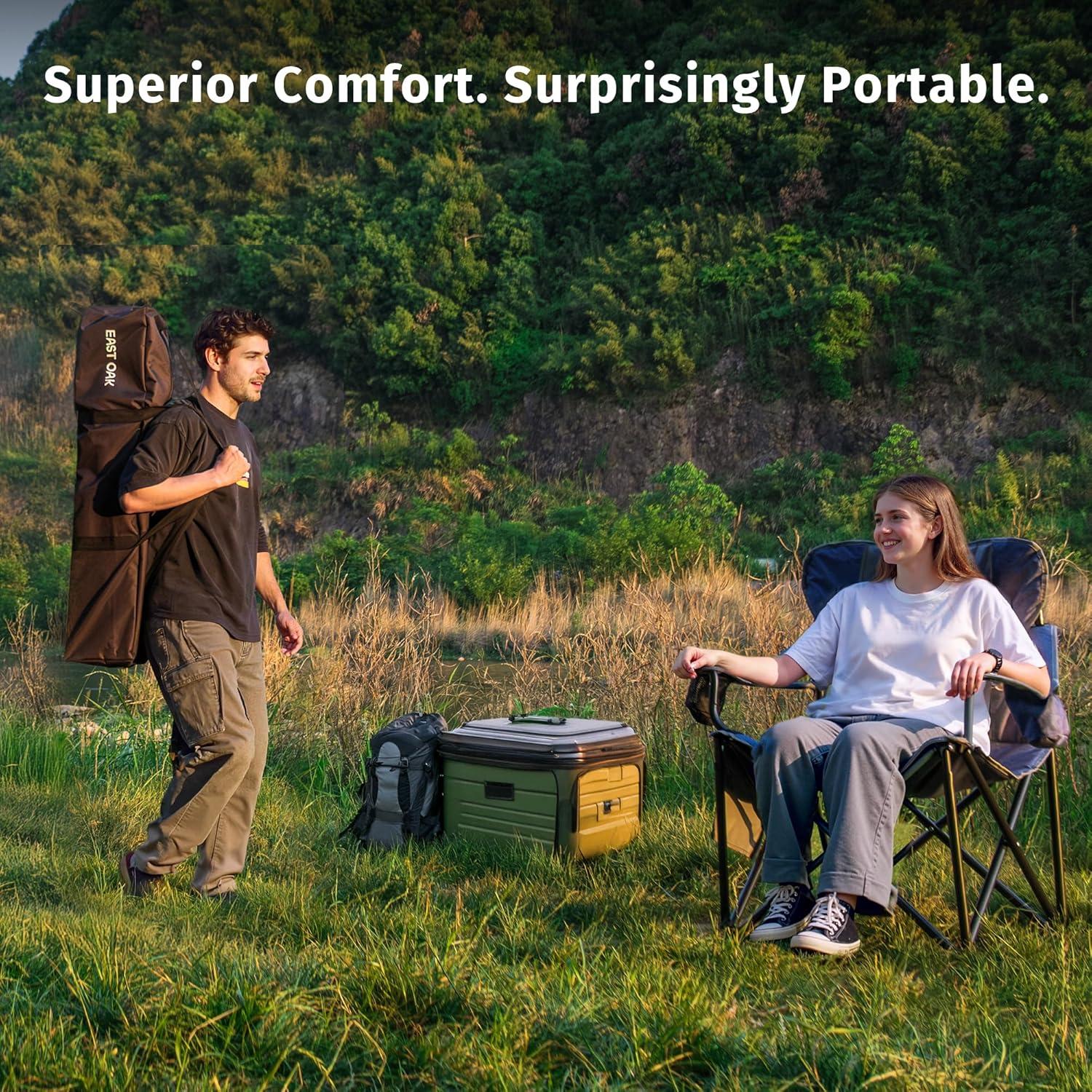 Silla de Camping Plegable EAST OAK CC02BU2 - Soporta 227 kg