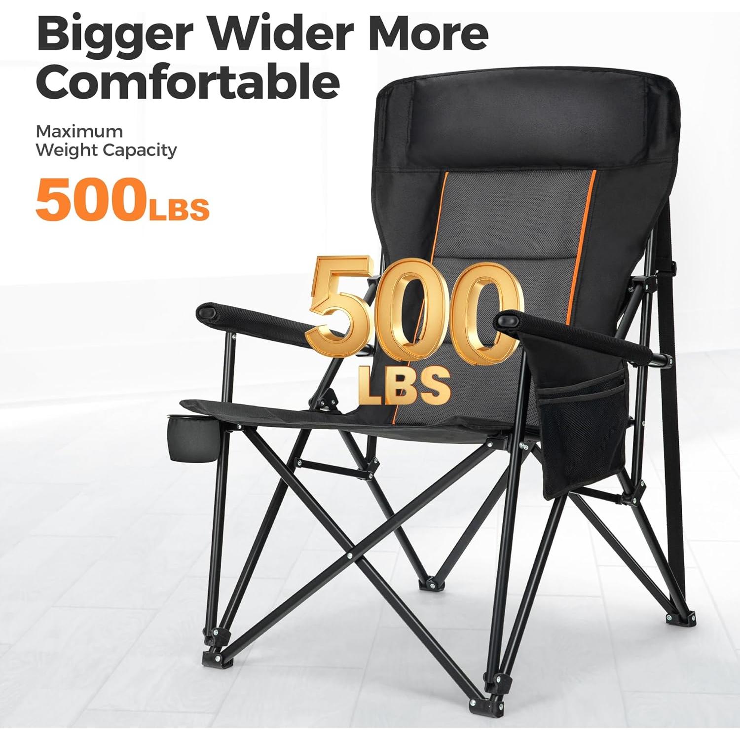 Silla de Camping Plegable ALPHA CAMP XL Respaldo Alto 227kg