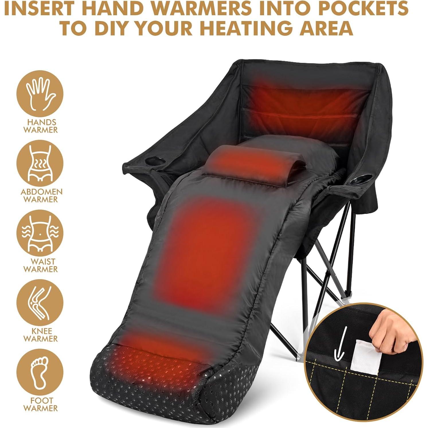 Silla de Camping Calefaccionada Minndudu XL Acolchada 181 kg