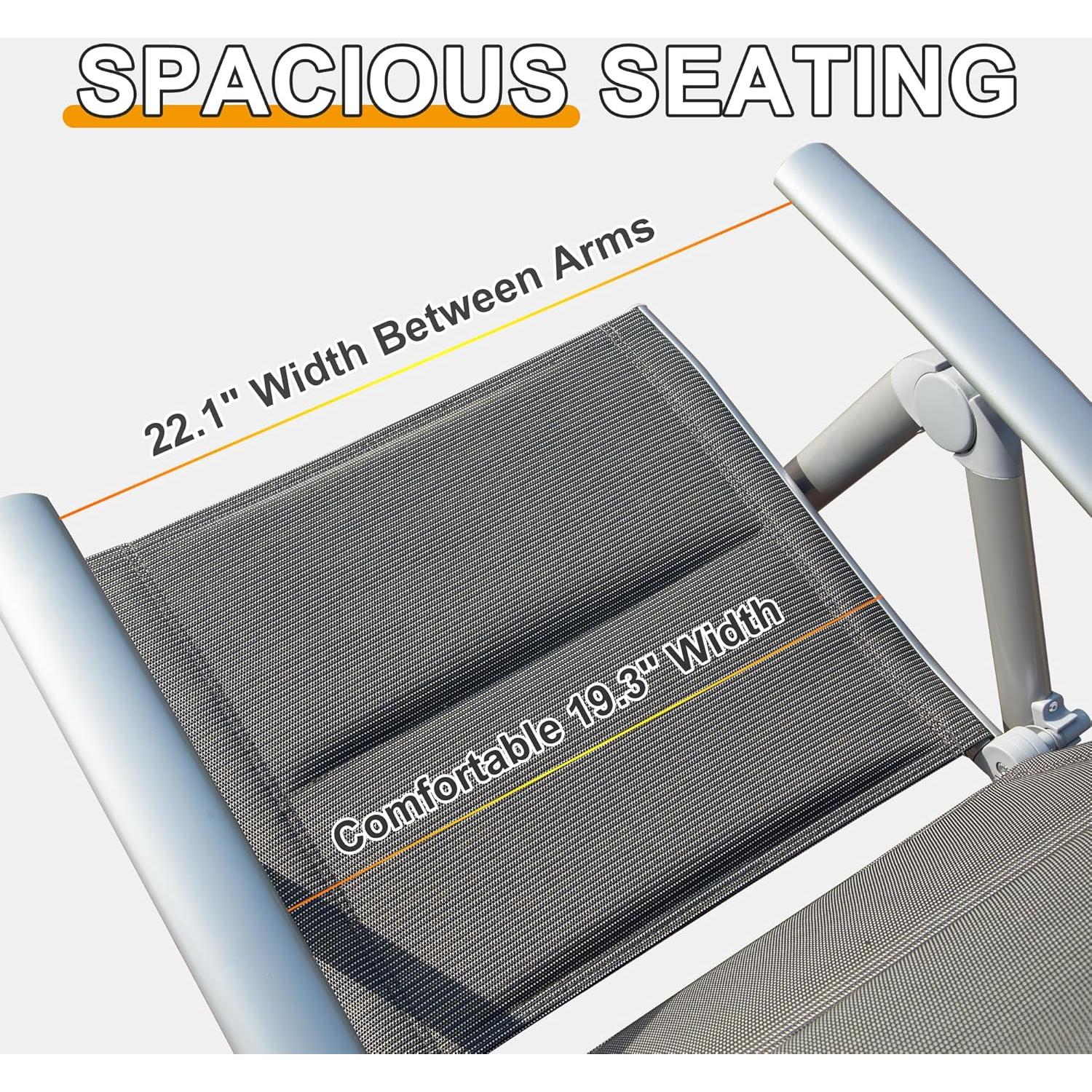 Conjunto de Sillas Plegables Domi para Patio - 2 Piezas, Aluminio