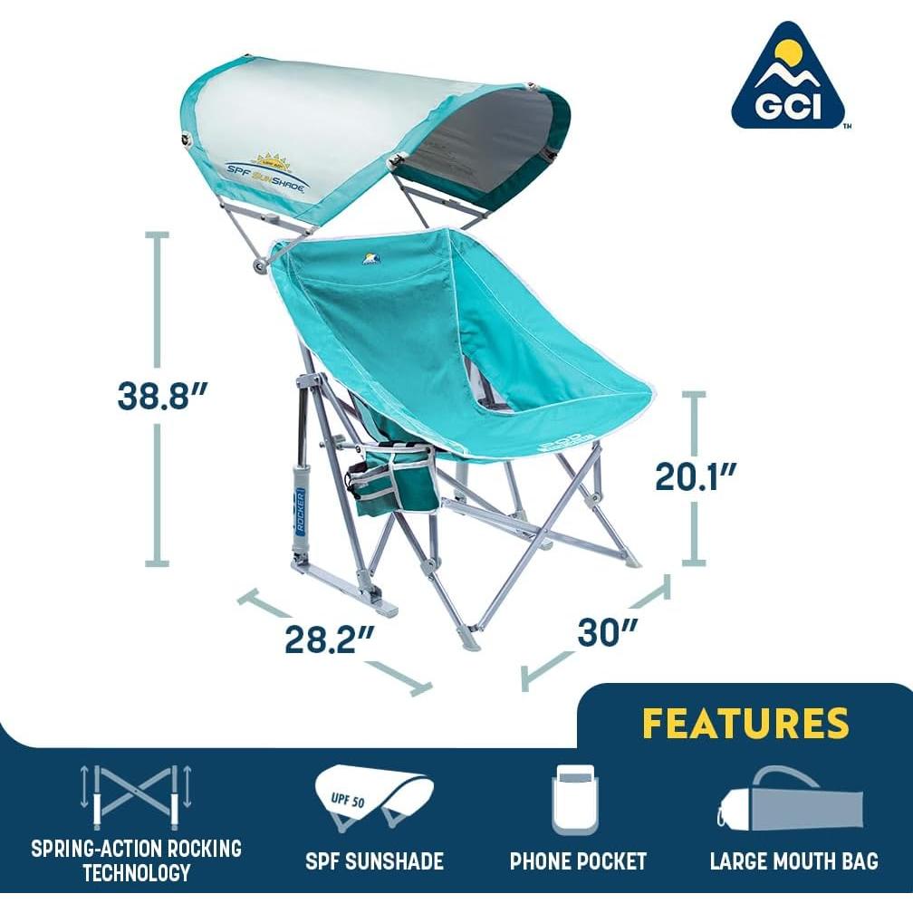 Silla de Camping GCI Outdoor Pod Rocker con Toldo Verde