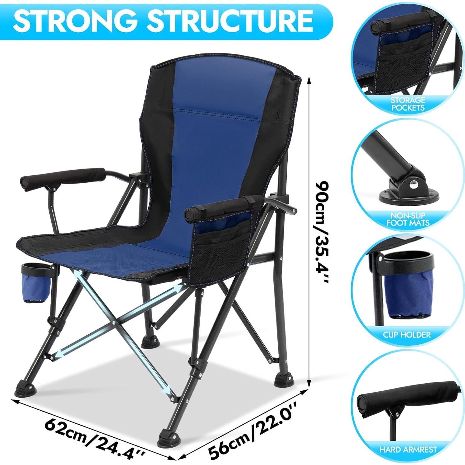 Silla de Camping Plegable LING RONG Alta Resistencia 204 kg