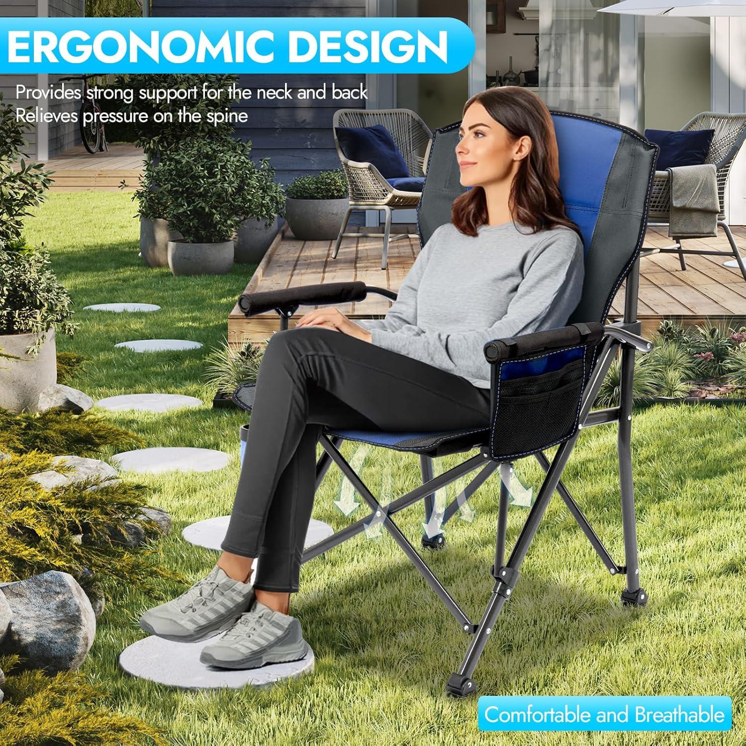 Silla de Camping Plegable LING RONG Alta Resistencia 204 kg