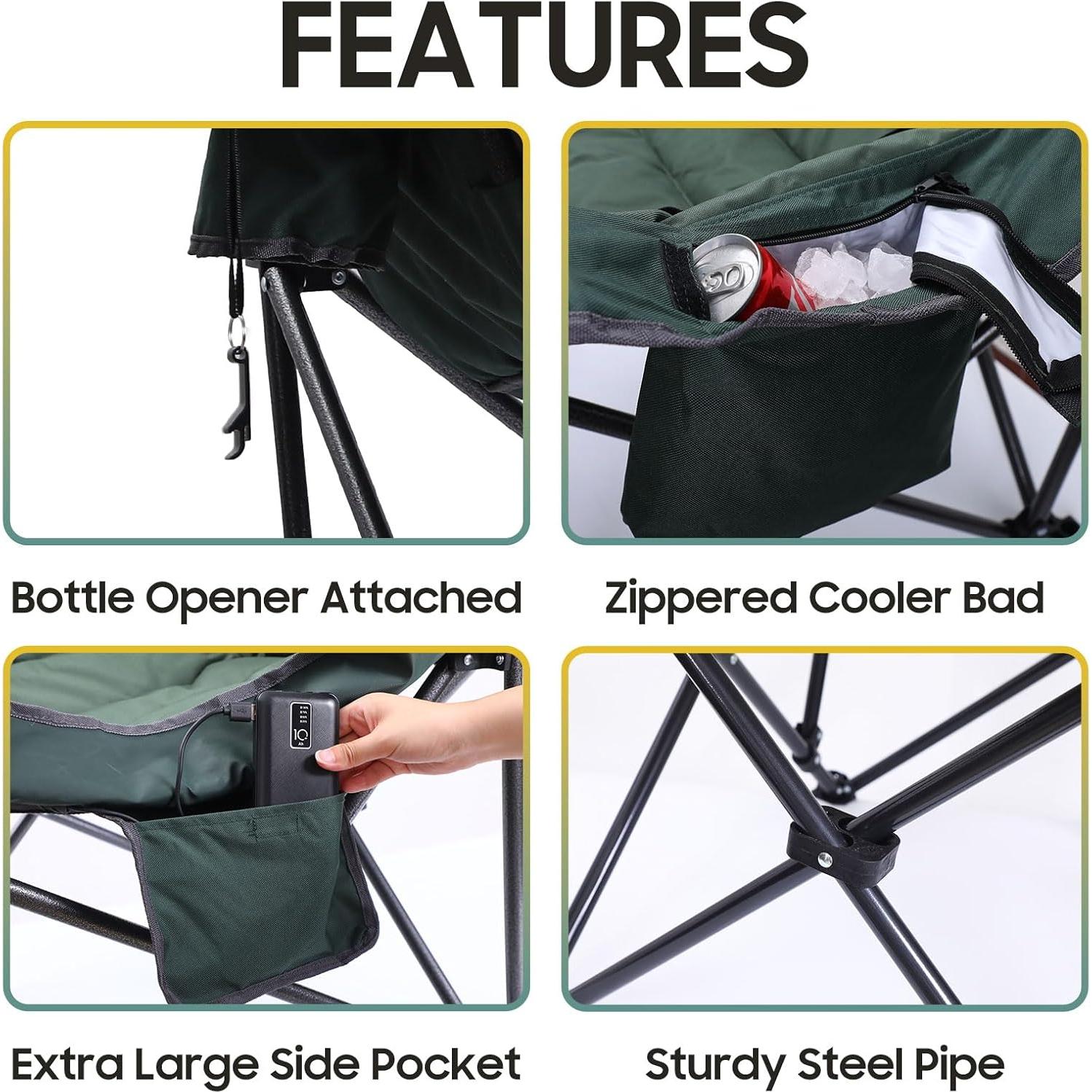 Silla de Camping Calentada Nice C XL con Batería Externa 181 kg