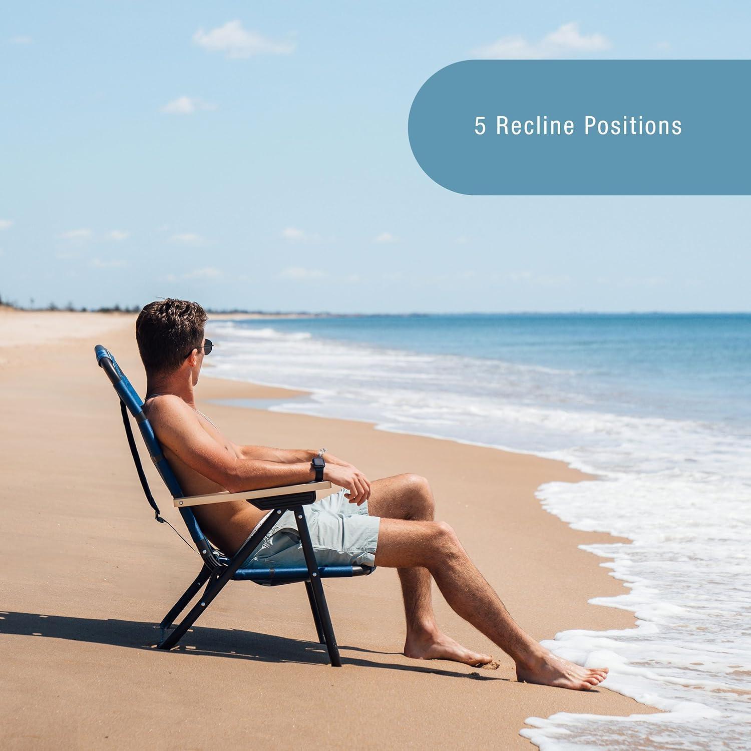 Silla de Exterior CleverMade Kove Azul Crepúsculo Plegable