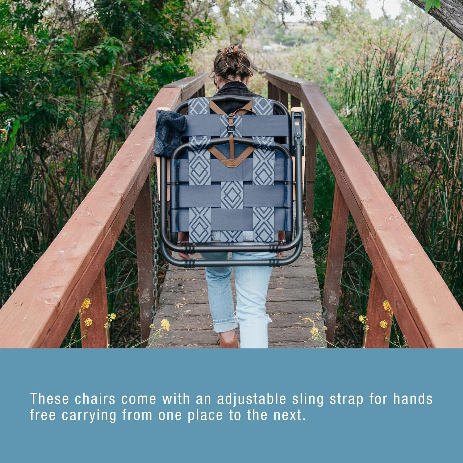 Silla de Exterior CleverMade Kove Azul Crepúsculo Plegable