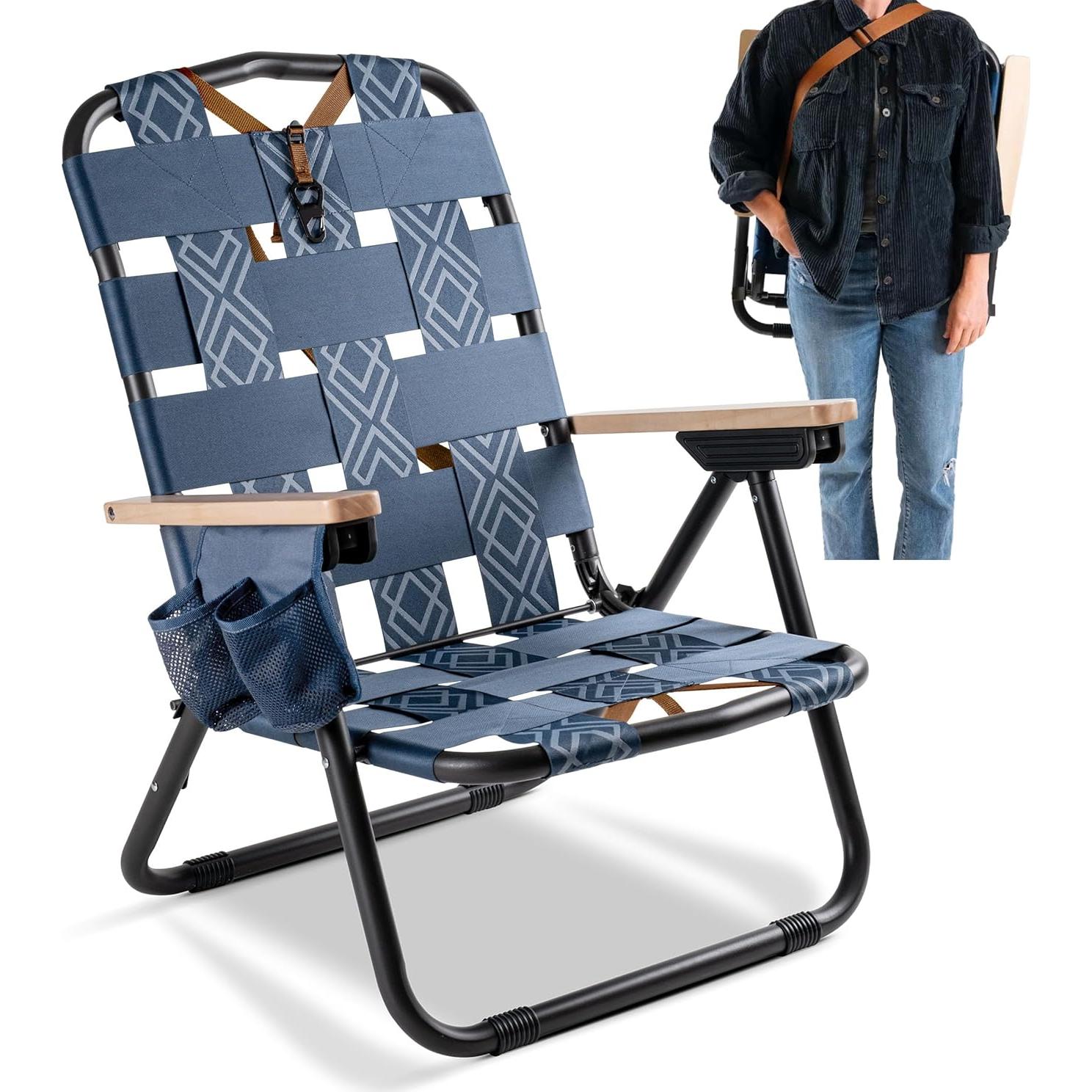 Silla de Exterior CleverMade Kove Azul Crepúsculo Plegable